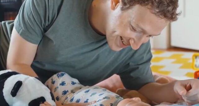 Mark Zuckerberg und Baby. Quelle: Screenshot Youtube