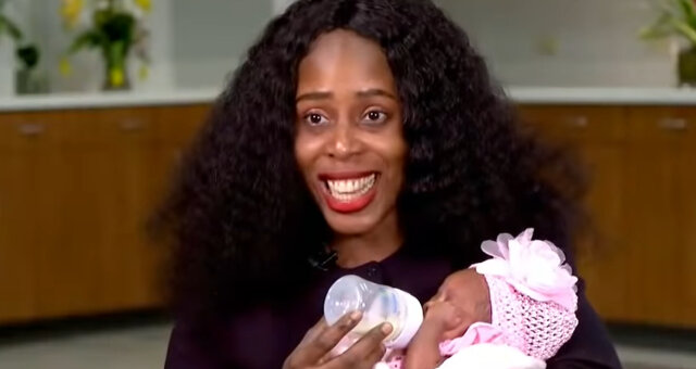 Thelma Chiaka und eines ihrer Babys. Quelle: Screenshot Youtube