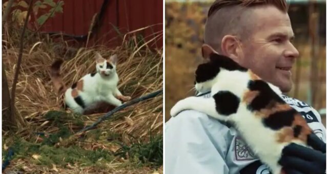 Matthias Salo und seine Katze. Quelle: Screenshot Youtube
