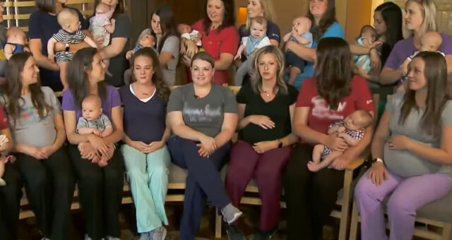 Krankenschwestern und ihre Babys. Quelle: Screenshot Youtube